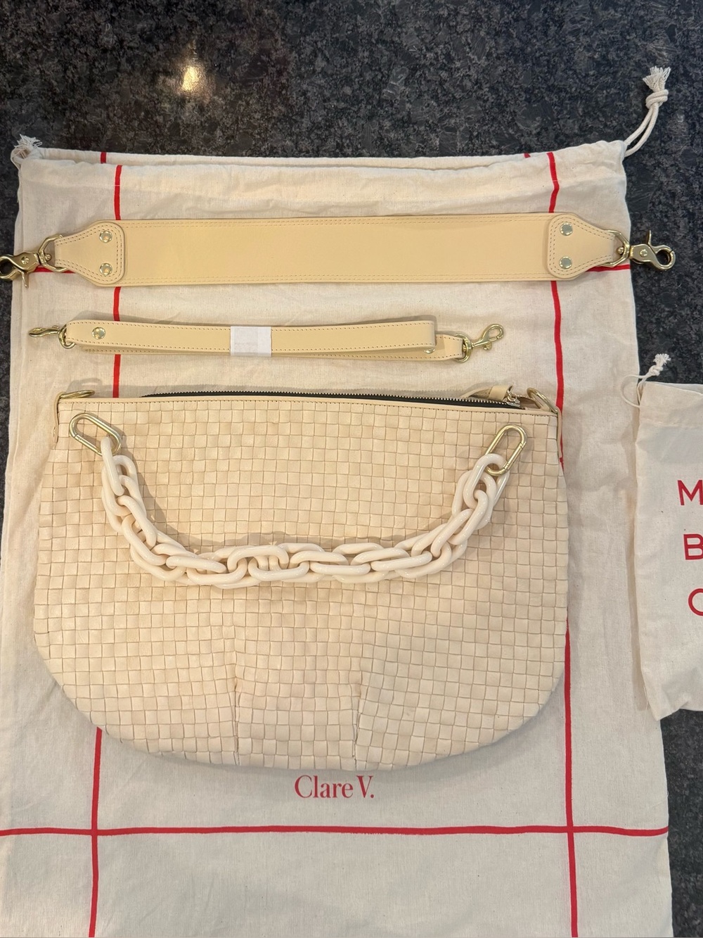 NWT!  Clare V Moyen Messenger and Shortie Strap